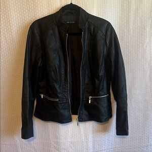 #851 Baccini Black Leather like (not Leather) Jacket with Silver Accents